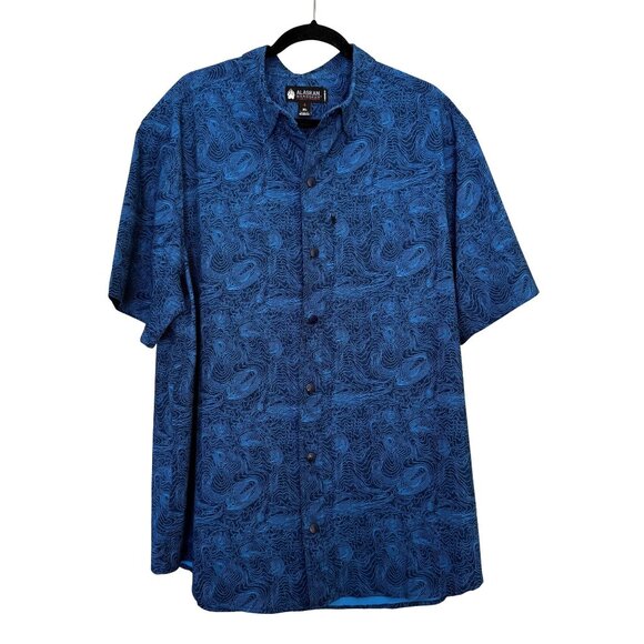 Alaska Hardgear Deluth Trading Co Blue Short Sleeve Shirt Size XL - Picture 8 of 8